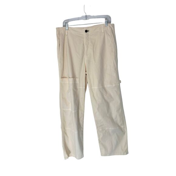 ASKK NY Carpenter Jeans Cream Cargo Casual Mid-Rise Straight Leg Size 30‎ - Picture 2 of 14